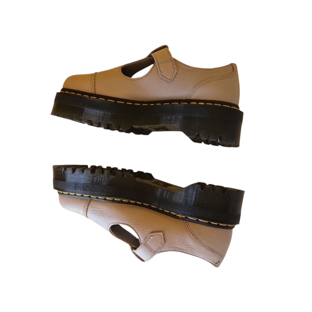 Dr Martens Bethan Pisa Leather Chunky Platform Mary Janes Vintage Taupe Size 8 - Picture 6 of 15
